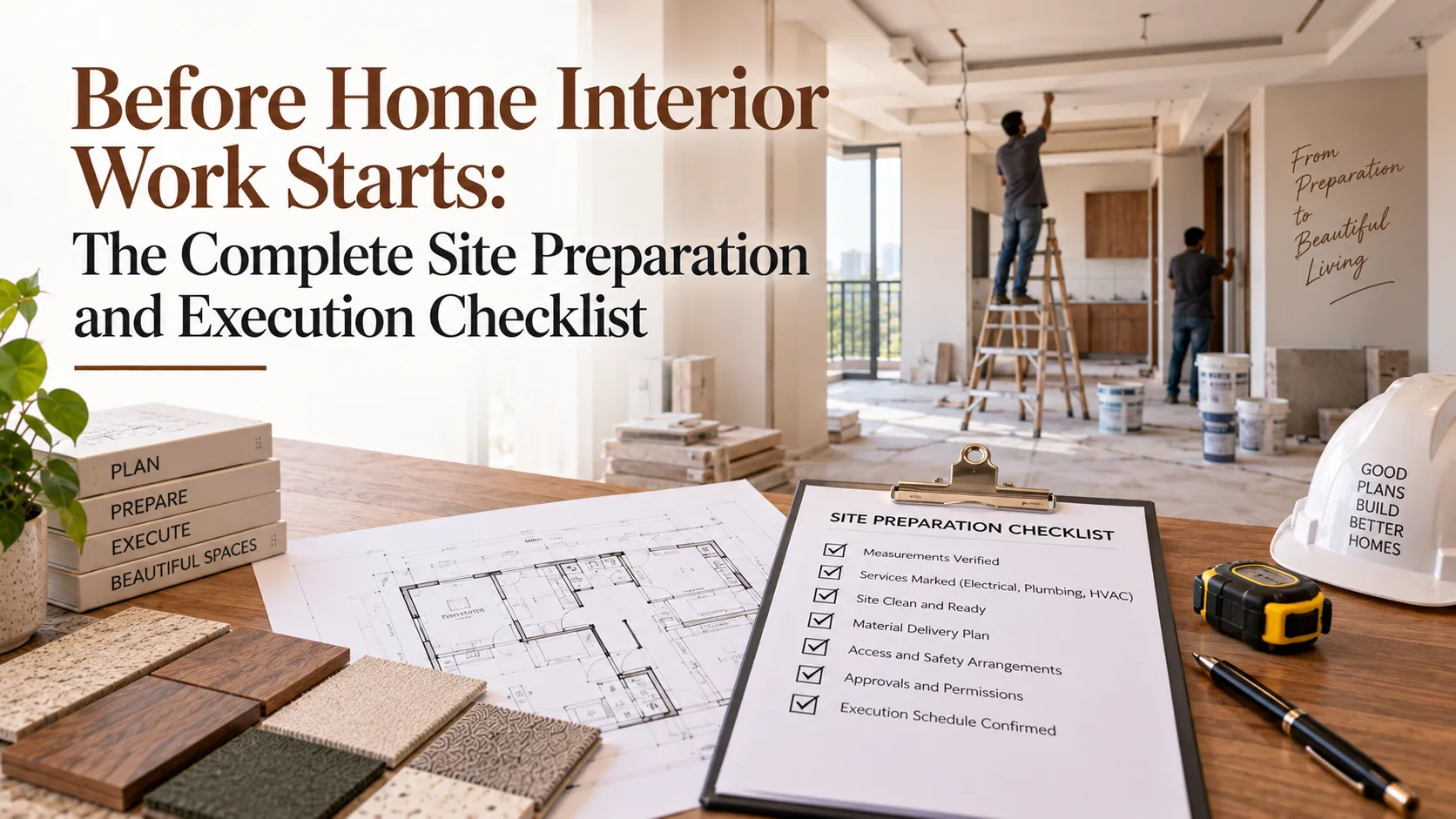 You are currently viewing The Complete Checklist Before Starting Home Interiors and Preparing Your Site