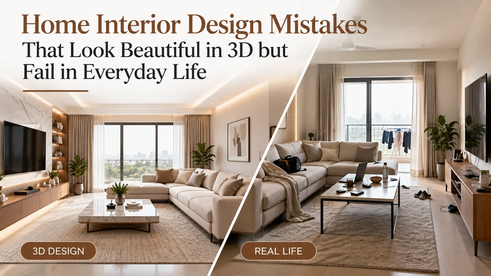 Read more about the article Common Home Interior Design Mistakes That Look Beautiful in 3D but Fail in Everyday Life