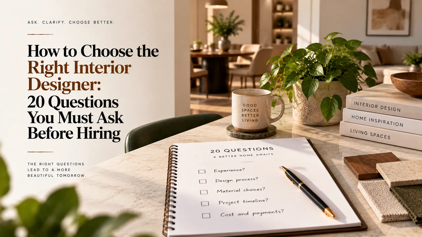 Read more about the article  How to Choose the Right Interior Designer with 20 Questions to Ask Before Hiring