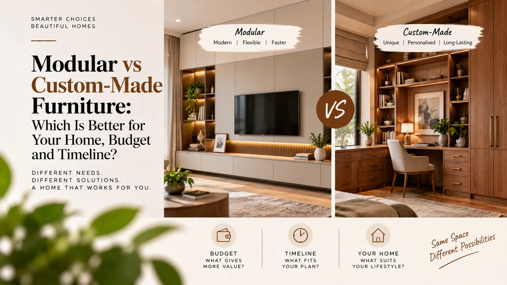 Read more about the article Modular vs Custom-Made Furniture for Your Home, Budget and Timeline