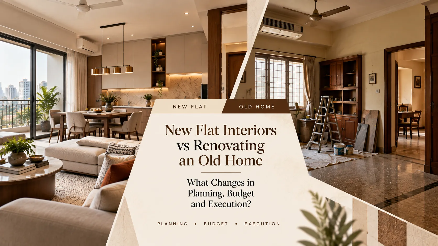 You are currently viewing New Flat Interiors vs Old Home Renovation What Changes in Planning, Budget and Execution?