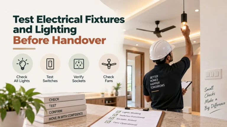 Test Electrical Fixtures and Lighting Before Handover